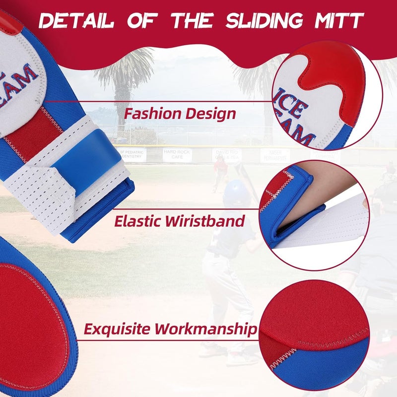 Big Crazy Sliding Mitt, Baseball Softball Sliding Glove for Youth Kid, Hand Protection for Left & Right Hands, Flexible Breathable Durable, Funny Design Ice Cream, Joker Smile, Coconut Tree - Image 3